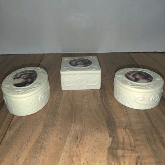 Pretty As A Picture Trinket Box Kim Anderson Set Of 3 Vintage Enesco 1999 - Picture 4 of 7